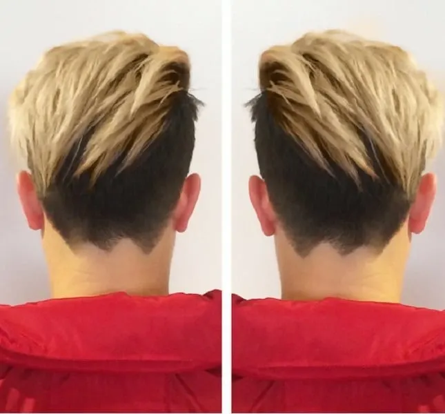 long blonde hair with undercut