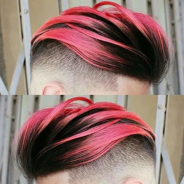 hairstyle with pink roots for men
