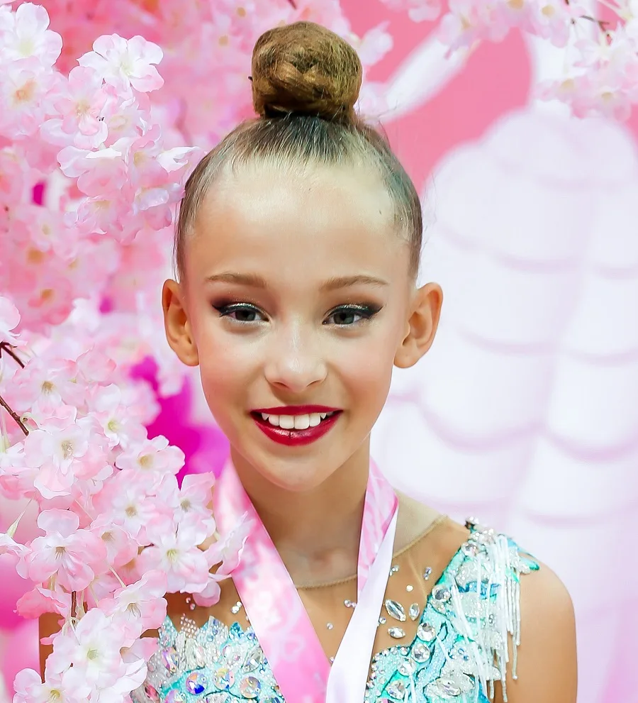 gymnastic hairstyle for teen girls