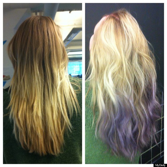 hair bleaching before & after