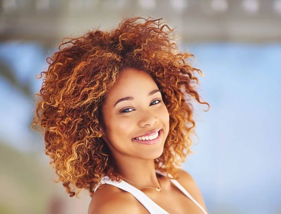 hair color for afro women with oval faces