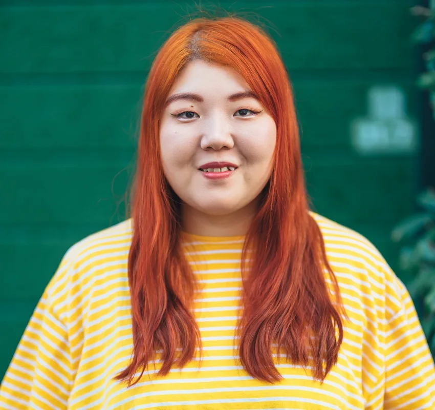 orange hair color for asian women