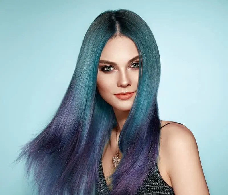 blue hair color for hazel eyes 