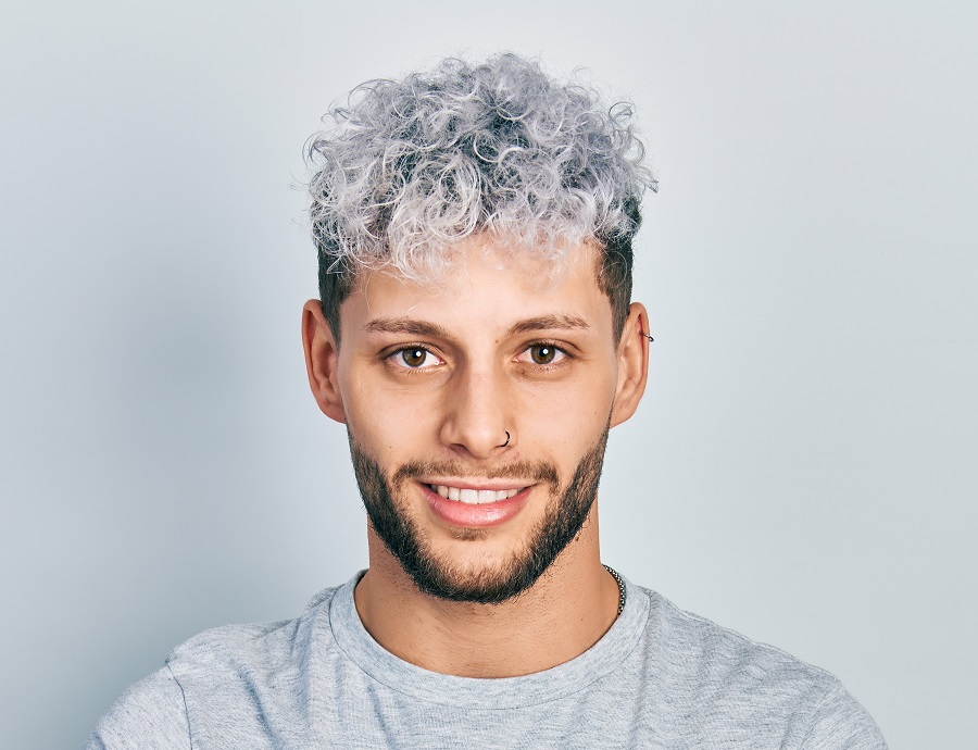 dyed curly hair for men