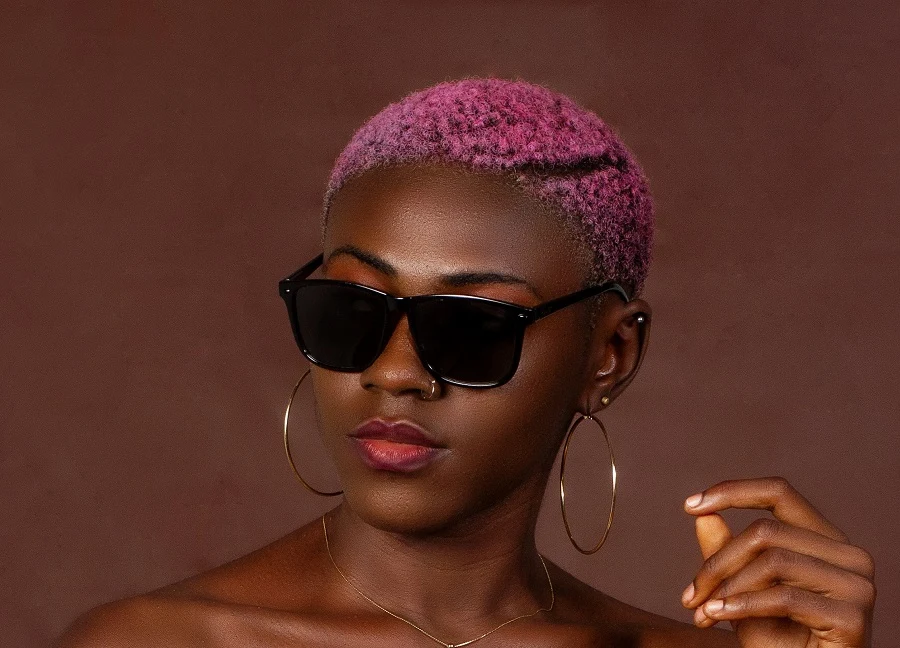 pink hair color for dark skin