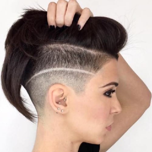 swept back undercut with design