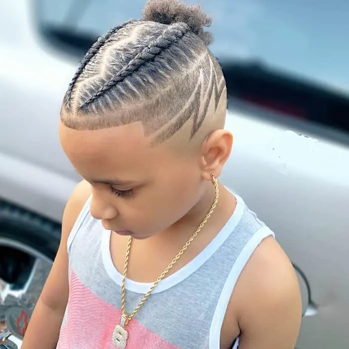 hair design with braids for boys