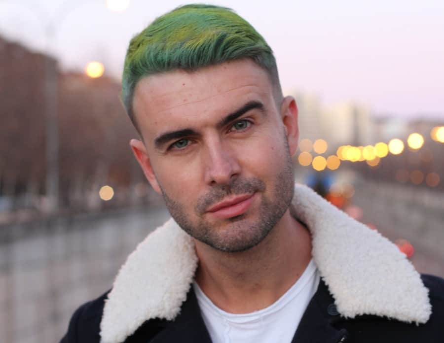 green hair highlights for men 
