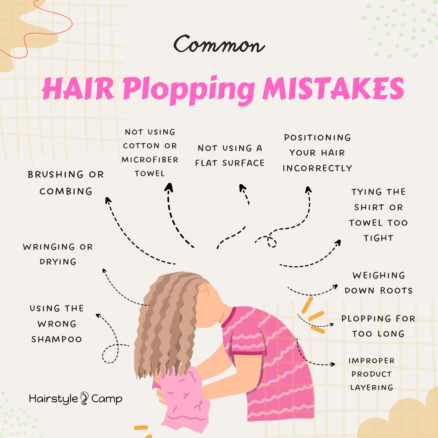Hair plopping mistakes infographic