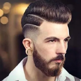 men's hairstyle with the line on a side