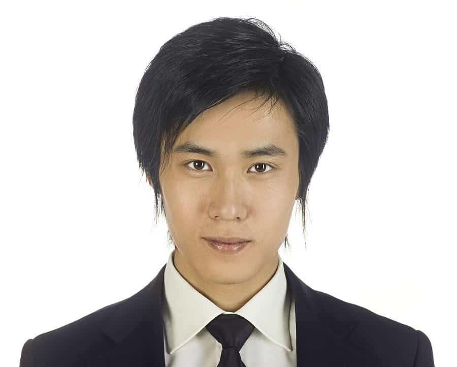 hairstyle for asian men with big forehead