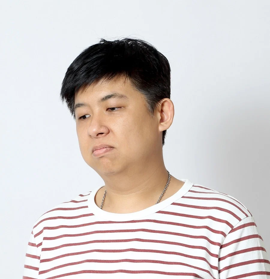 hairstyle for asian men with fat faces and double chins