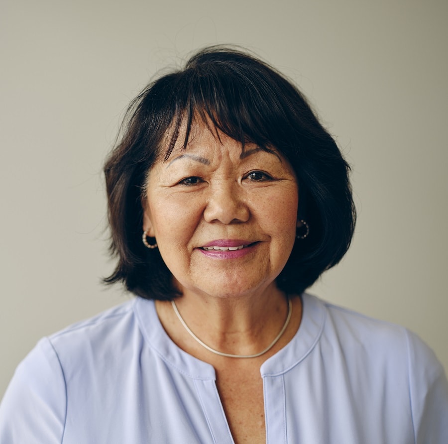 hairstyle for asian women over 60 with long faces
