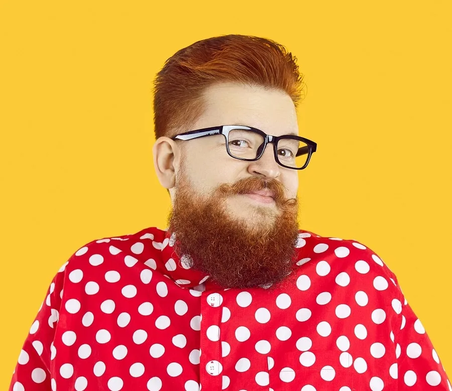 hairstyle for fat guys with beard