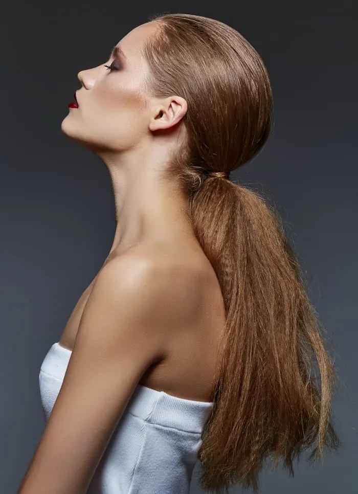ponytail for strapless dress