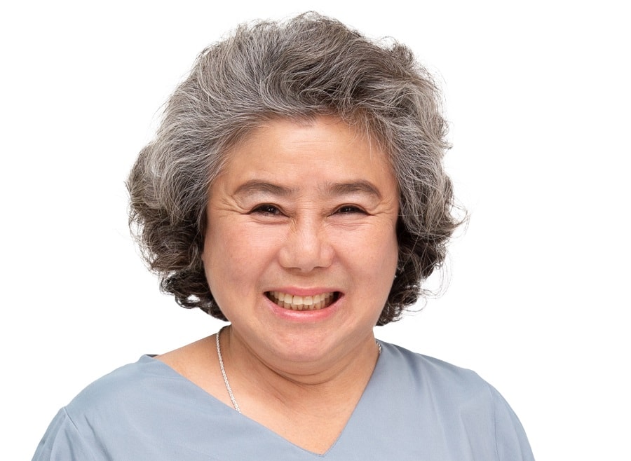 hairstyle for thick haired Asian women over 60