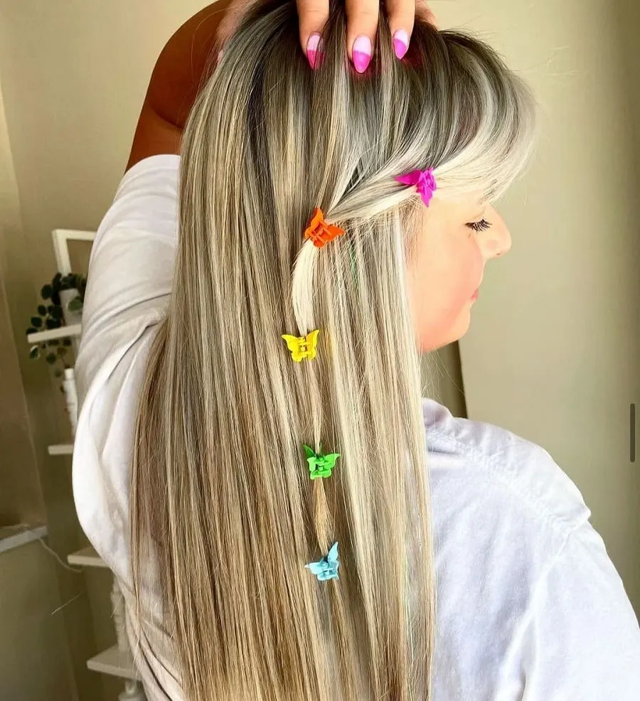 hairstyle with butterfly clips