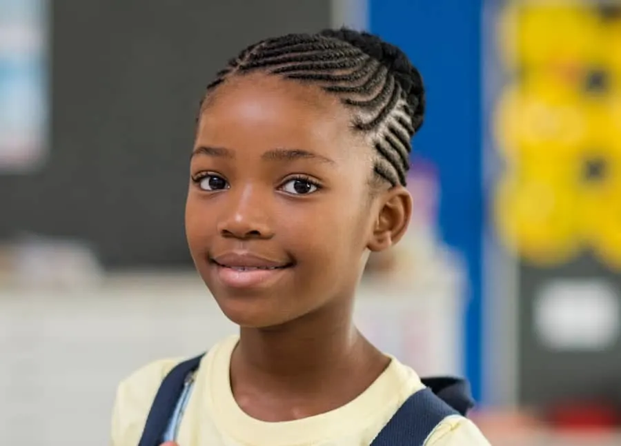 cornrow bun for 9 and 10 year old girls