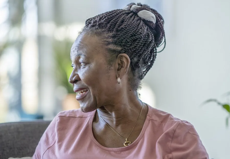 braided updo for black women over 50