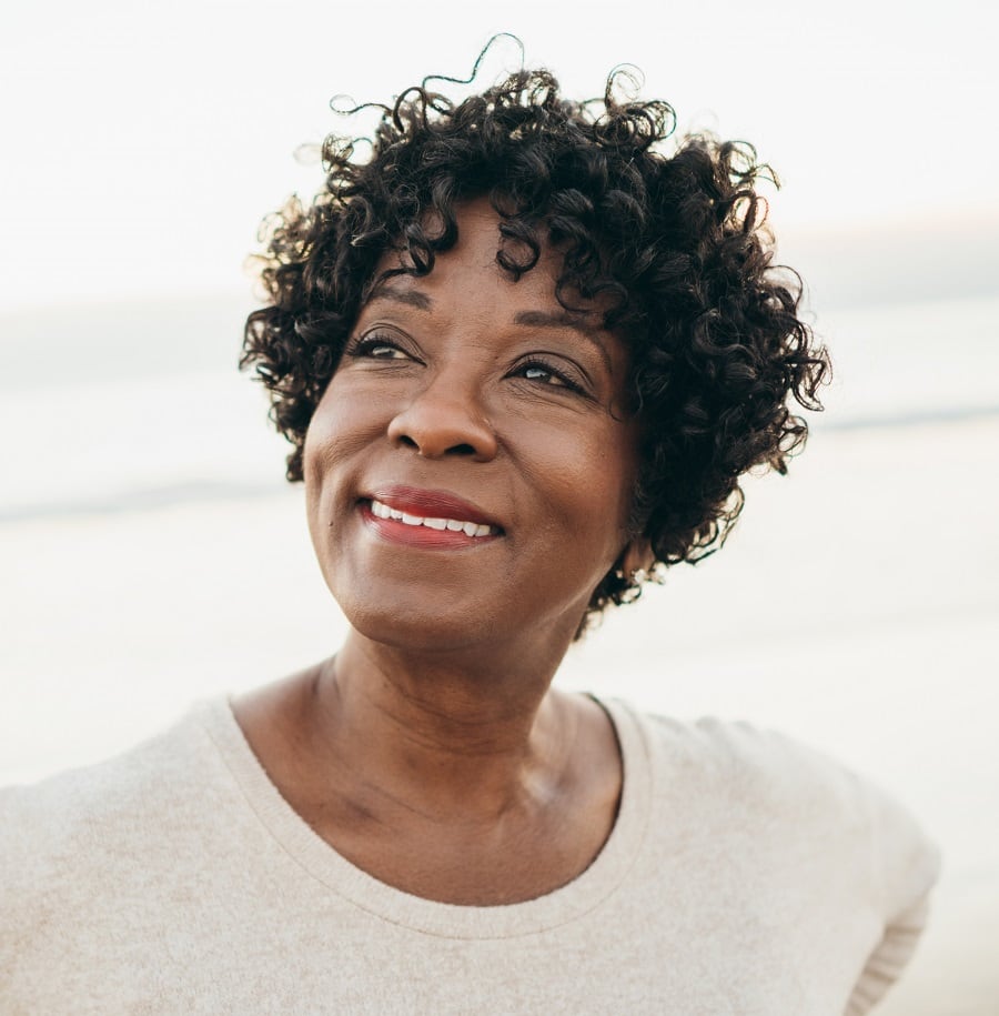 curly hairstyle for black women over 60