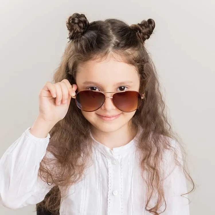 half up space buns for little girls