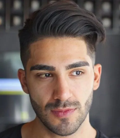 men's undercut hairstyle with long face