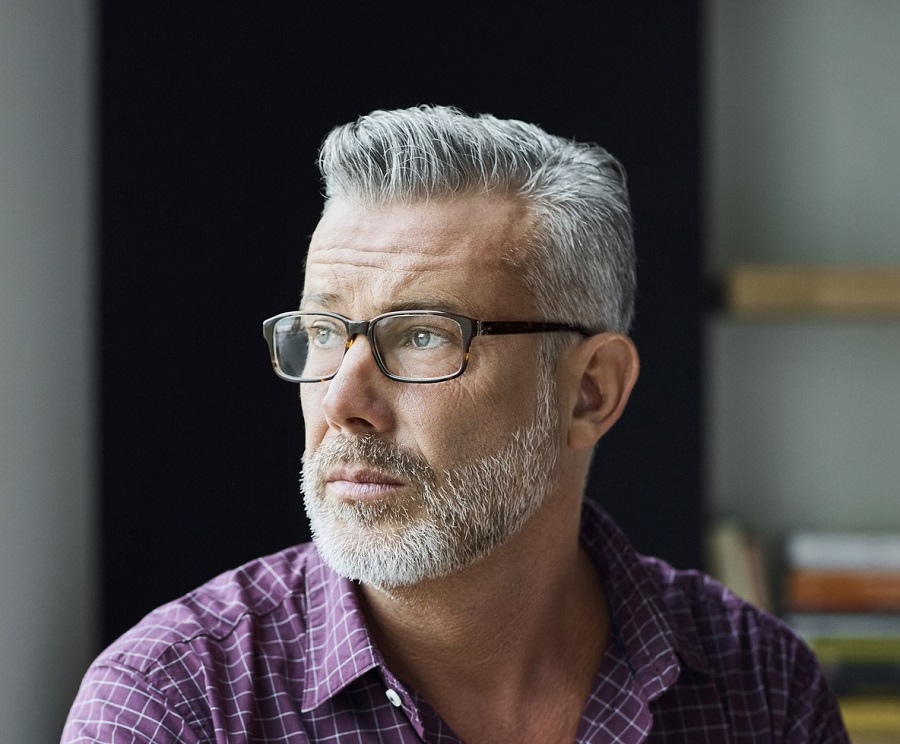 grey hair for man with balding crown