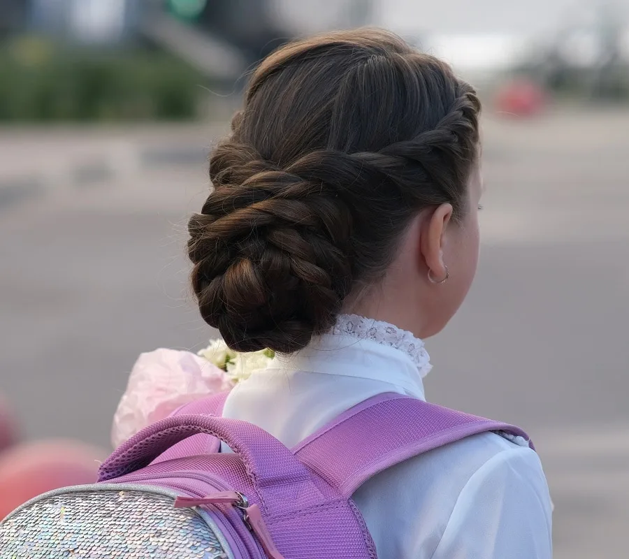 bun hairstyle for middle school girls