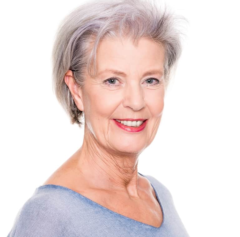thin grey hairstyles for older women 