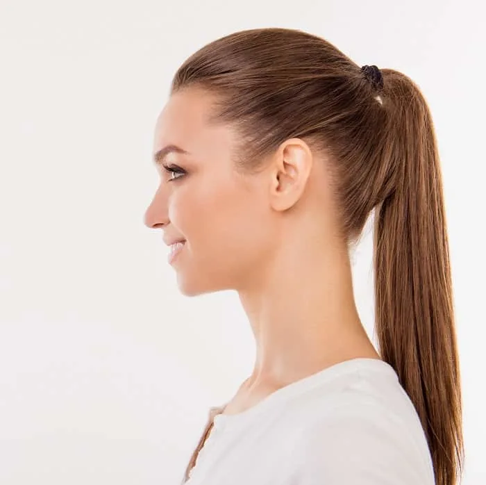 ponytail for girl with small face