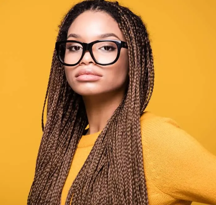 box braids for woman with small face