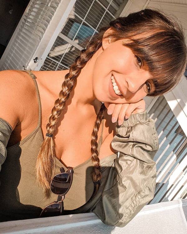 girl with braids and bangs