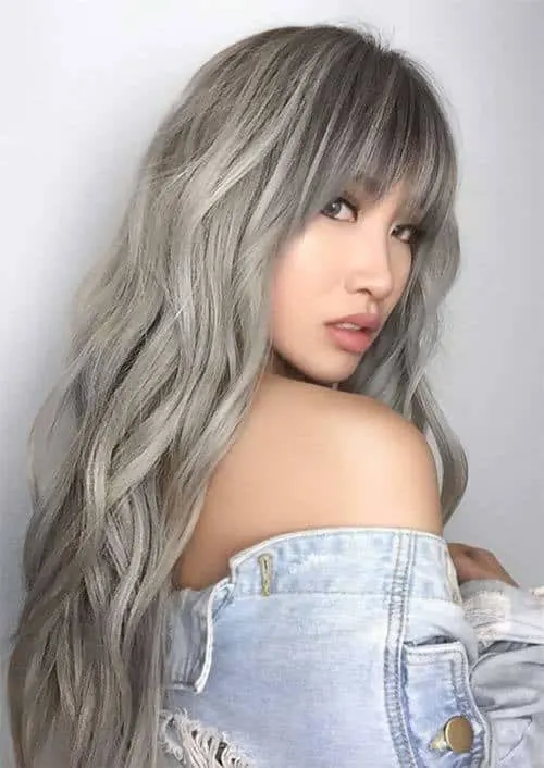 grey hairstyles with bangs