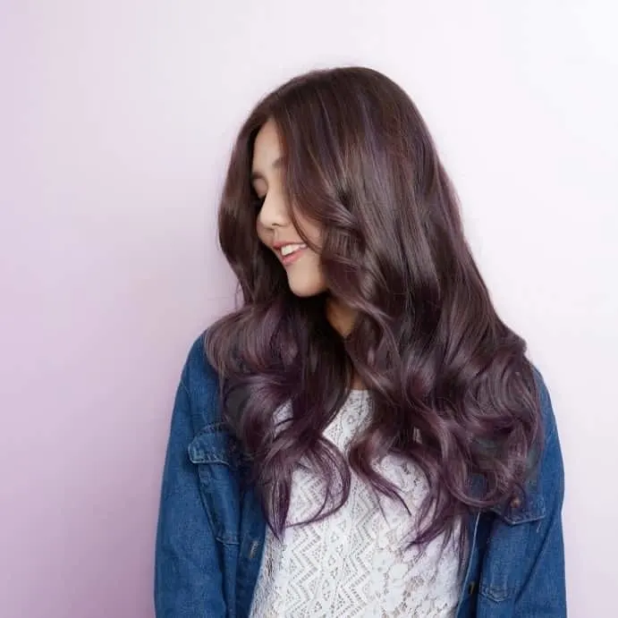 lavender highlights on brunette hair