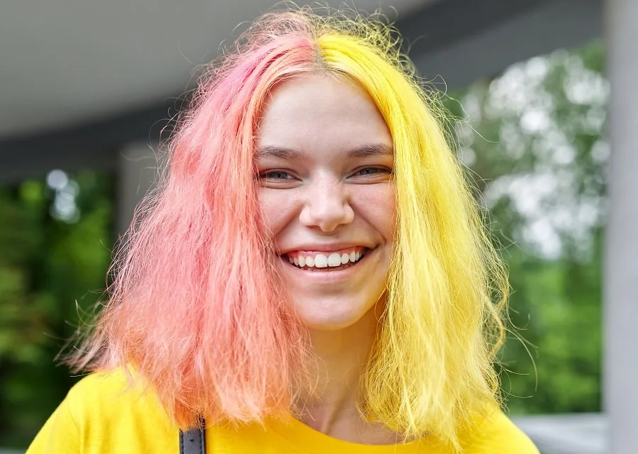 half and half hairstyle for high school