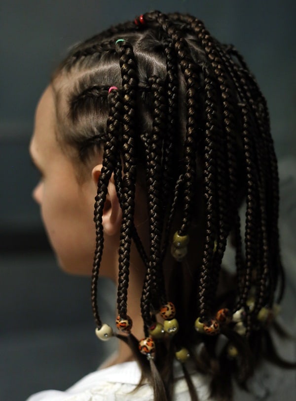 half cornrow half box braids for little girl