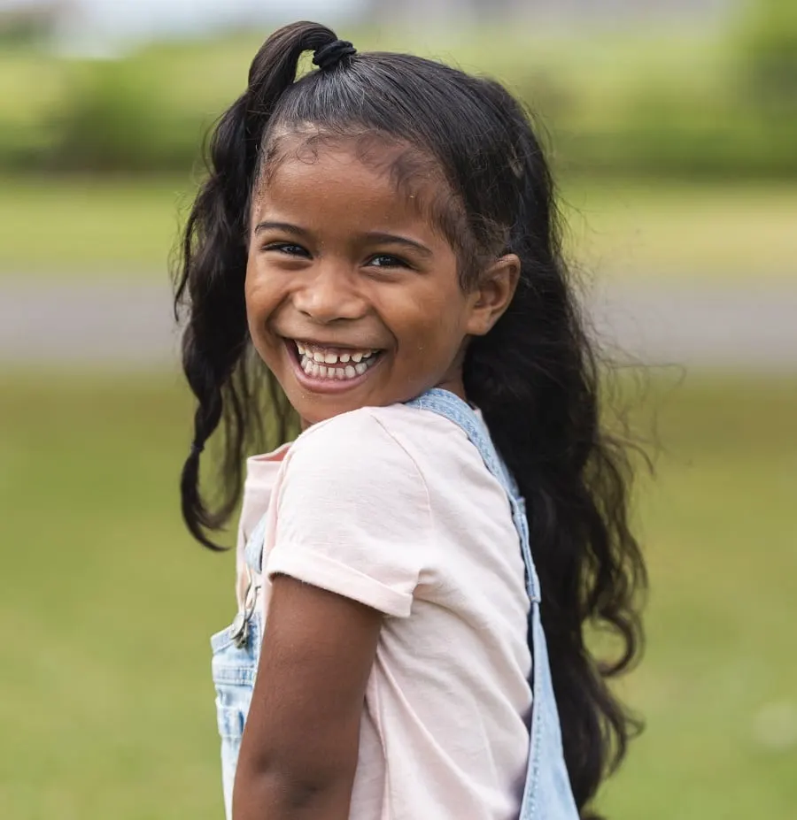 half ponytail for 5 year old black girls