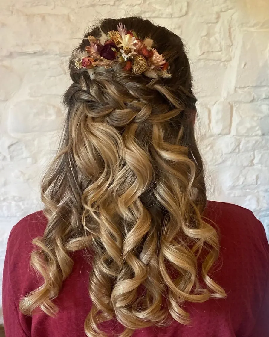 half up braids for bridesmaids