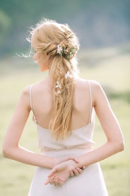 half up half down bohemian hairstyle