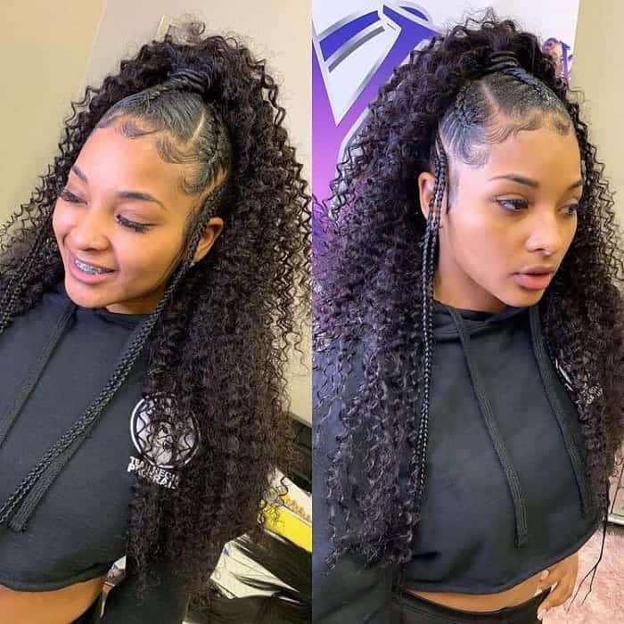 Braided Half Up Half Down Natural Hairstyles Hairstyle Directory