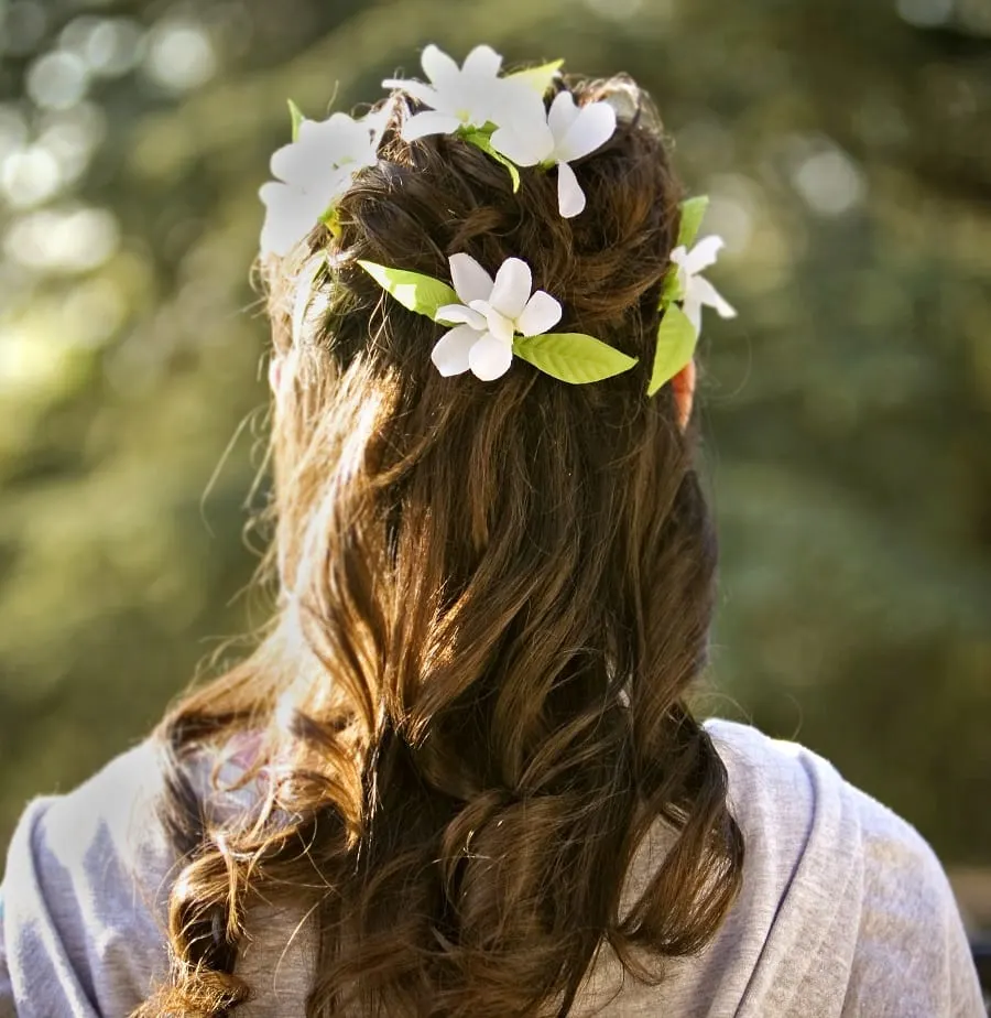 half up half down hairstyle for bridesmaids