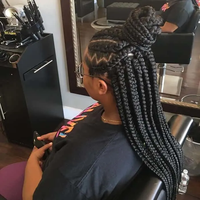 half up half down cornrow hairstyles