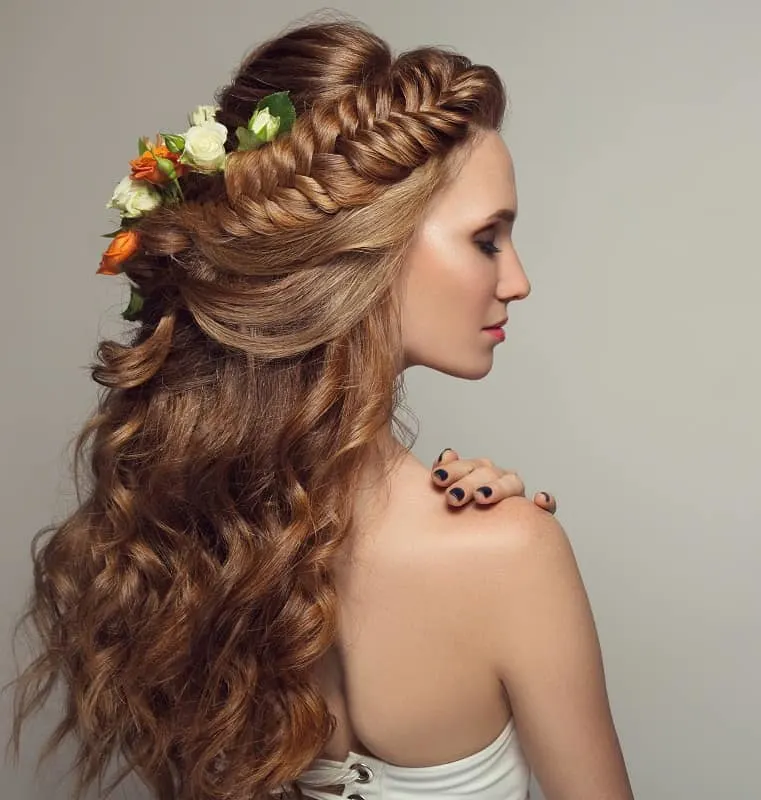 half up half down wedding hairstyle