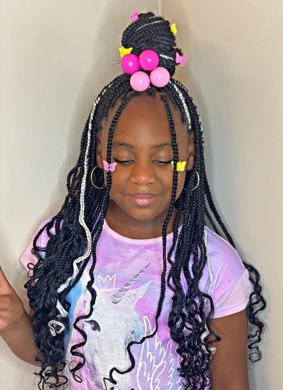 Black ♥️ Girl Kids Hairstyles; Long Braided Hair With Extension For Girls |  2023 Compilation - YouTube