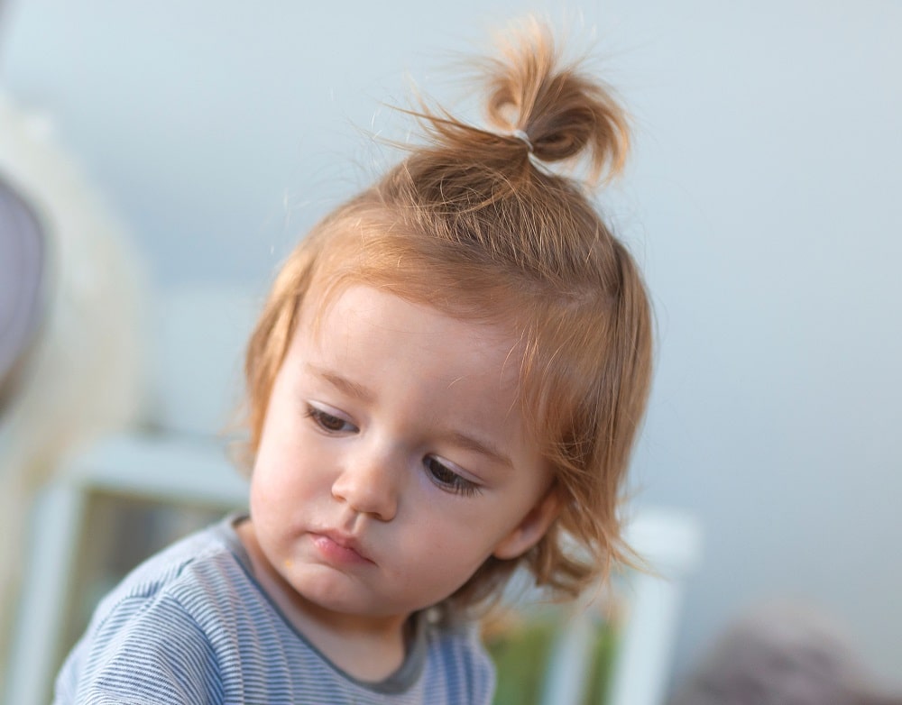 half up long hairstyle for toddler boys
