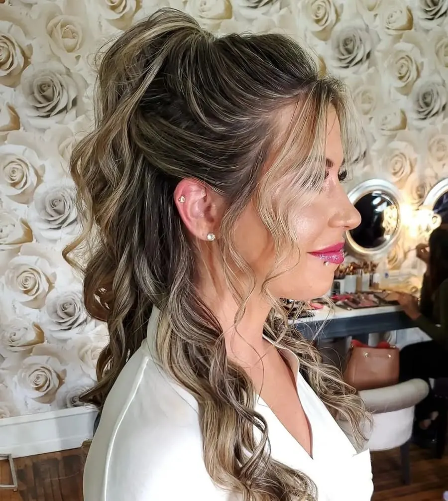 half up ponytail for bridesmaids