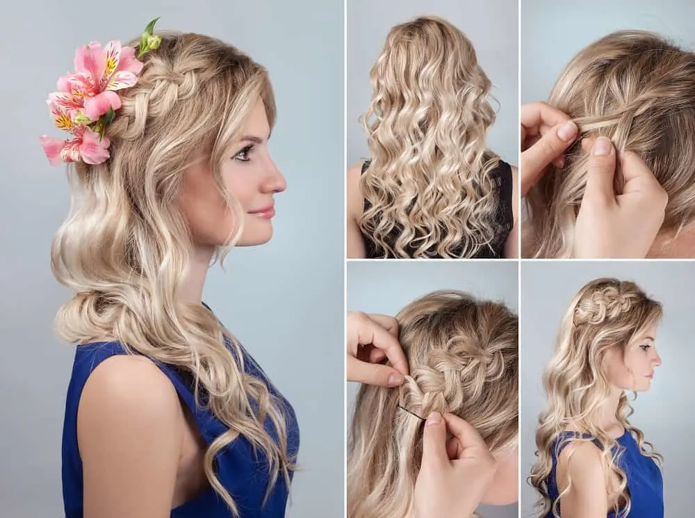 half up side braid tutorial