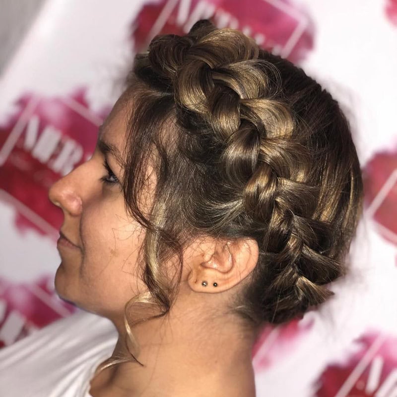 Loose oversized halo braid for alopecia, low tension, with soft hairline pieces for fragile edges