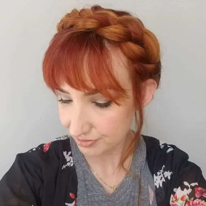 Halo Braid with Bangs