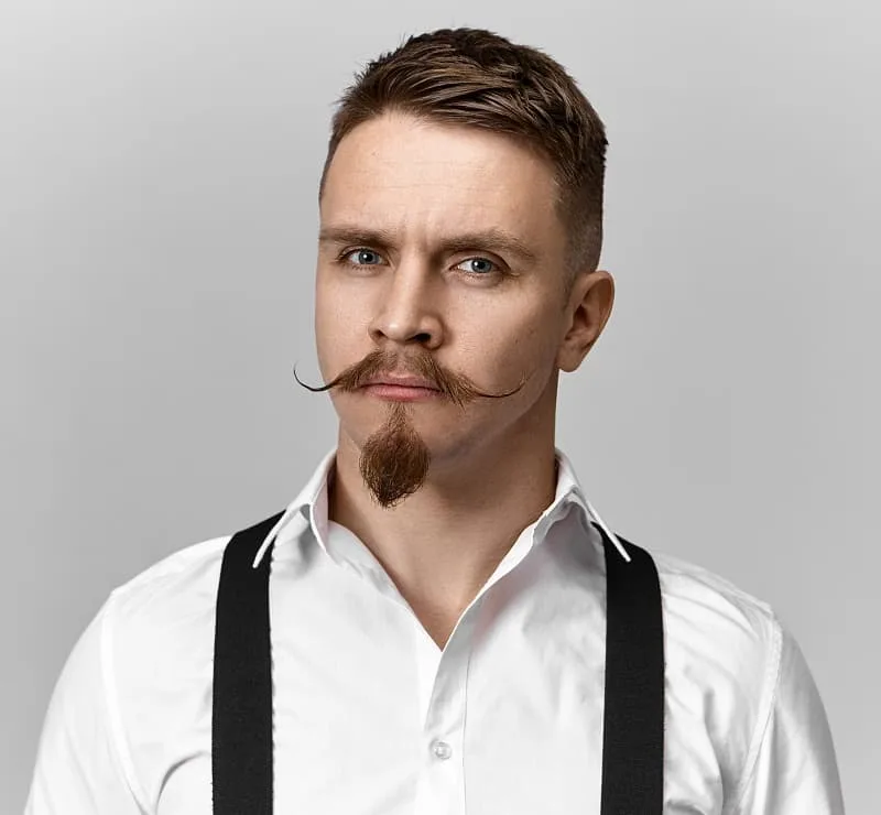 handlebar mustache with van dyke beard